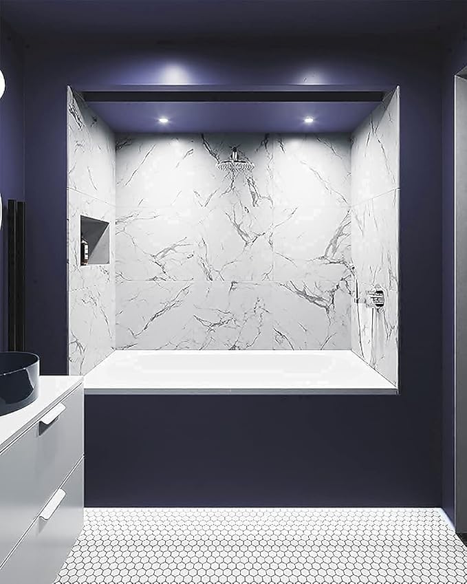 Dimoon 236''x17.7'' Blue Peel and Stick Wallpaper Contact Paper Modern Self Adhesive Wall Paper Removable Renter Friendly Textured Solid Color Shelf Cabinet Vinyl Roll (236''x17.7'',Tibetan Blue)-VerdiqueGarden