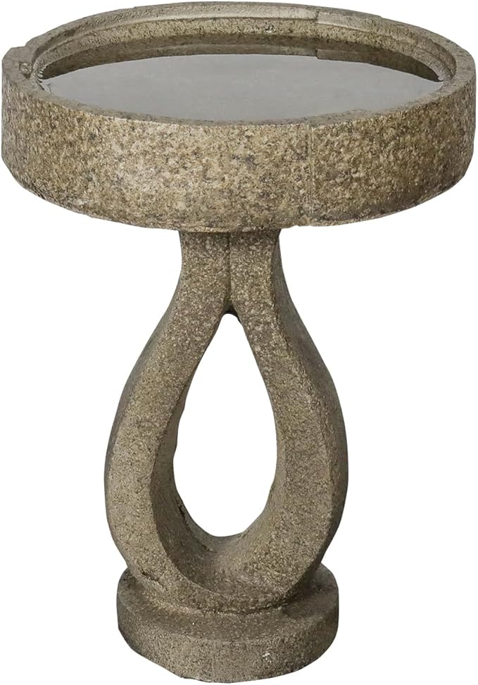 SKYFIRE 21.8”Birdbaths for The Garden Clearance -Concrete Modern Bird Bath for Outside, Yard Statue Decoration for Garden, Patio, Yard, Lawn -15.7”Dia X 21.8”H Contemporary Birdbath with Pedestal-VerdiqueGarden
