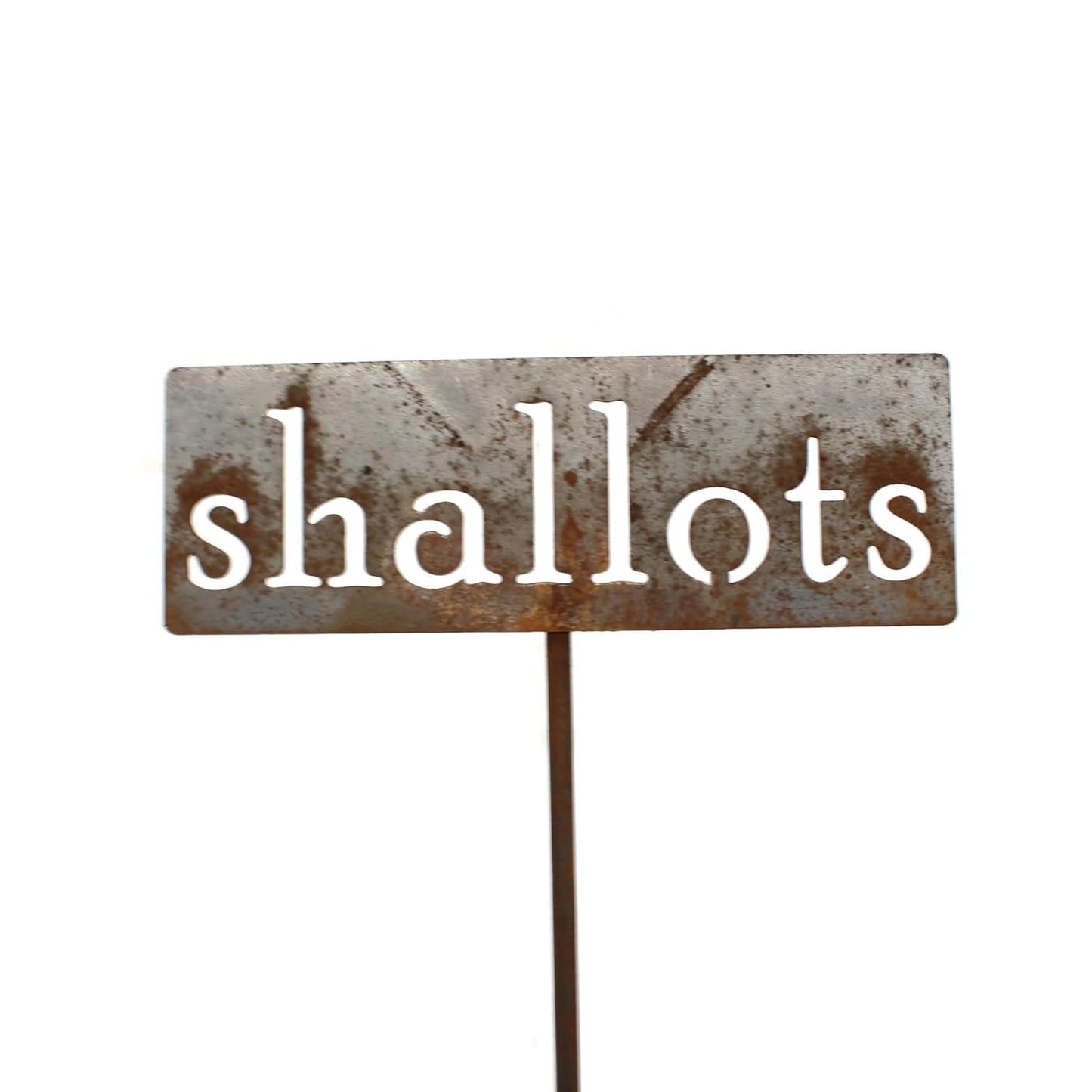 Classic Metal Garden Markers 19 Inches Tall (shallots, Naturally Rusted)-VerdiqueGarden