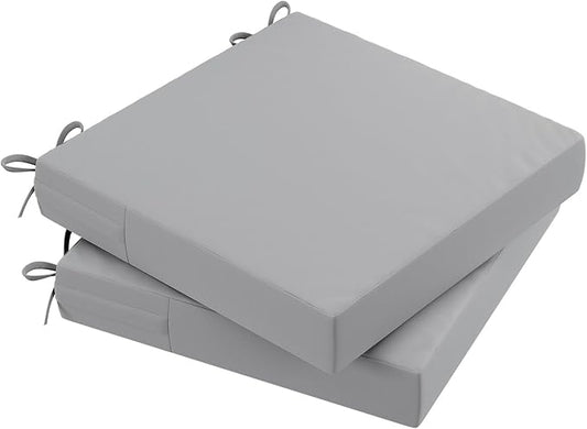AAAAAcessories Outdoor Seat Cushions for Chairs, Waterproof, Fade-Resistant Patio Furniture Replacement Cushions, 18" x 18" x 2", Set of 2, Gray-VerdiqueGarden