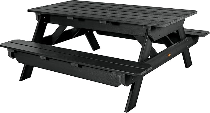 highwood Hometown Picnic Table, 6 Foot, Black-VerdiqueGarden