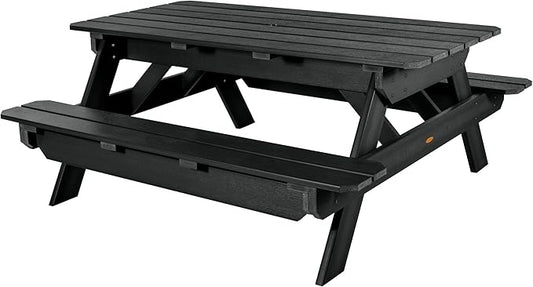 highwood Hometown Picnic Table, 6 Foot, Black-VerdiqueGarden