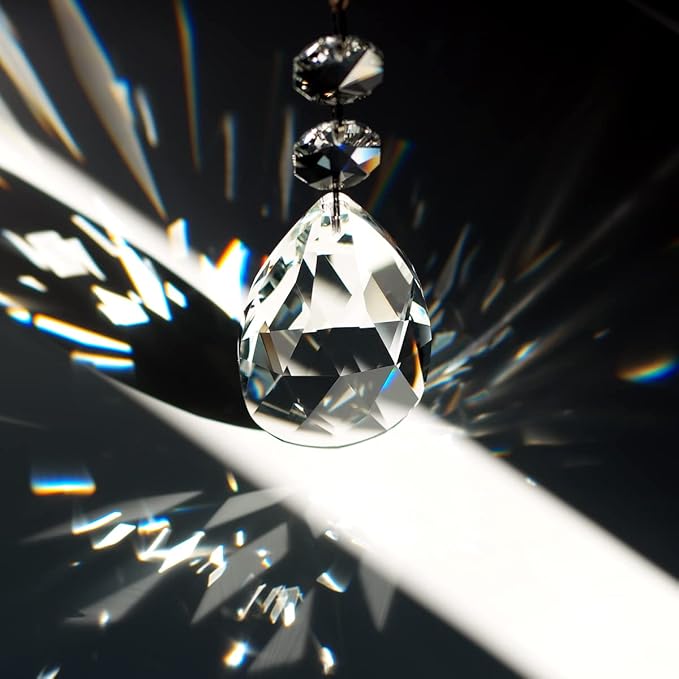 1ft 6pcs Teardrop Crystals Garland, Chandelier Hanging Crystals Beads Chain for Home Wedding Decoration Clear GOLDENHAITAI-VerdiqueGarden