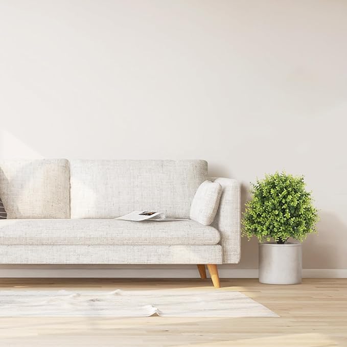 THE BLOOM TIMES 2ft Faux Boxwood Plants Outdoor Set of 2, Topiary Balls Artificial Outside Trees, 24" UV Resistant Fake Greenery Bushes & Shrubs for Front Porch Planter-VerdiqueGarden