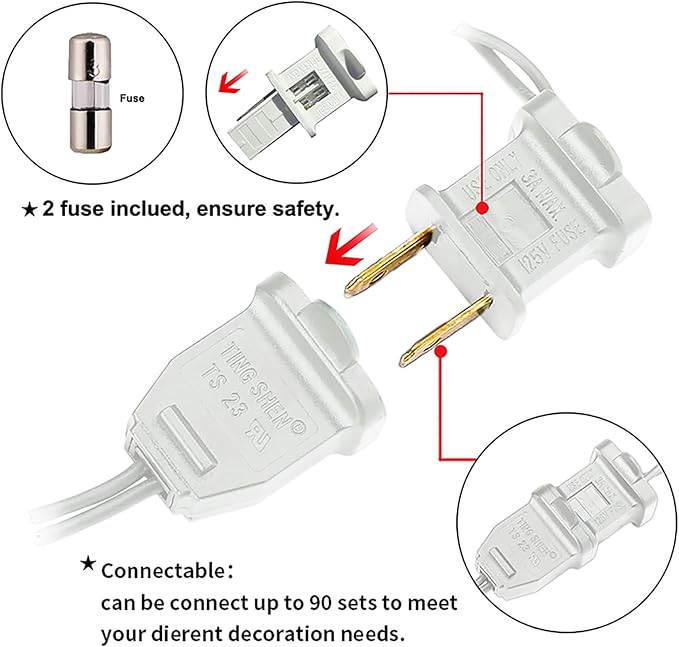 MULTI-SPARKING White Christmas LED Lights - 35 Count Warm White Christmas String Lights for Small Tree, Crafts, Holiday, Indoor/Outdoor Decorations, 11 Feet White Wire, UL Certified, Connectable-VerdiqueGarden