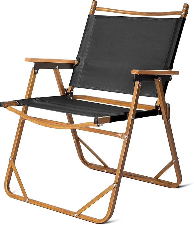 Outvita Portable Folding Camping Chair, Ultralight Low Beach Chair, Durable Aluminum Frame Armchairs for Hiking Concert Fishing Picnic, Supports 223Lbs-VerdiqueGarden