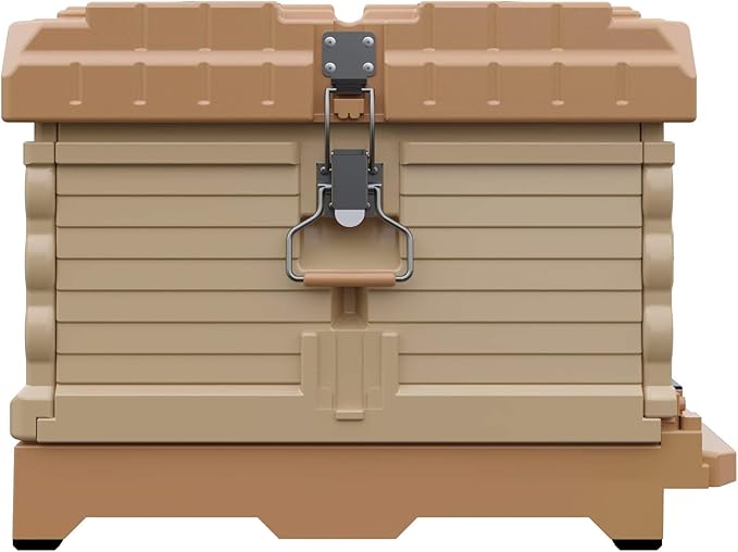 Ergo Insulated 10 Frame Bee Hive Set [NO Frames Included] (Single Hive, Tan Body Green Entrance)-VerdiqueGarden