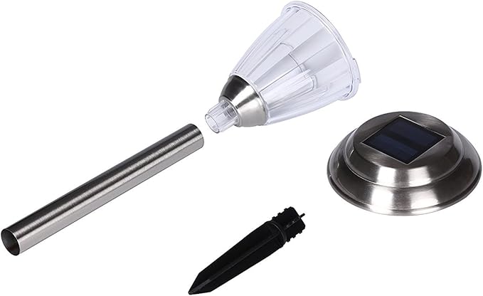 Solar LED Outdoor Lights 8-Pack Stainless Steel Pathway Landscape Lights for Outdoor Path Patio Yard Deck Driveway and Garden, (Silver)-VerdiqueGarden