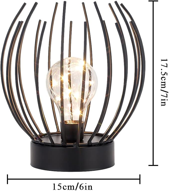 JHY DESIGN Decorative Battery Table Lamp Battery Powered Lights Indoors lamp with LED Bulb Battery Operated Outdoor Lantern Great for Room Decor Parties Patio Events-VerdiqueGarden