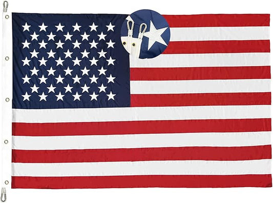 Homissor American Flag 15x25 Ft Large US Flags USA Giant United State Flag Heavy Duty Outdoor Embroidered Stars for All Weather High Wind Sewn Stripes With Brass Grommets-VerdiqueGarden