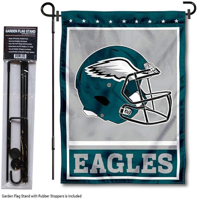 WinCraft Philadelphia Eagles Football Garden Flag and Pole Stand Holder-VerdiqueGarden