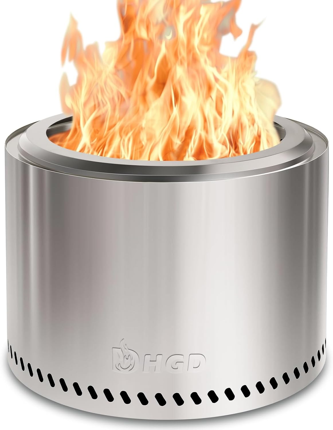 HGD 16 inch Smokeless Fire Pit for Outside, Stainless Steel Fire Pits, Smokeless FirePit Outdoor for Camping Backyard Patio Garden Picnic-VerdiqueGarden