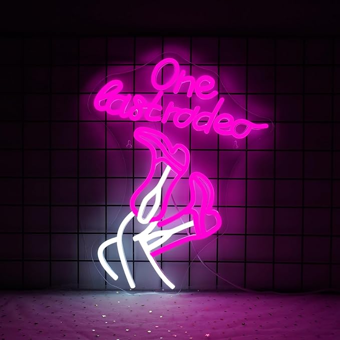 WLHOPE One Last Rodeo Neon Sign Cowboy Boots Neon Sign Led Sign,Dimmable Cowgirl Neon Signs for Wall Decor,Connectivity Via USB Licked Neon Light for Bedroom Home Bar Club Hotel Party Western Decor-VerdiqueGarden