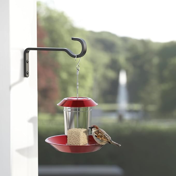 12 Inch Black Heavy Duty Outdoor Plant Hangers for Hanging Baskets, Iron Hanging Plant Brackets for Hanging Plants Outside, Metal Plant Hooks Plant Wall Hooks for Hanging Lantern, Bird Feeder (2 pcs)-VerdiqueGarden