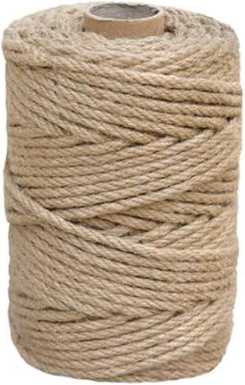 1/4 in (6 mm) X 328 Ft (100 Meters) Jute Twine Rope String for Home Decorating, Cat Scratcher Post Tree, DIY Arts Crafts, Garden, Binding, Packing Material-VerdiqueGarden