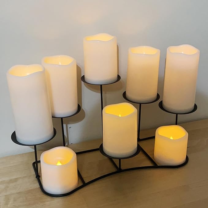 4" Outdoor Battery Operated Candle Waterproof Led Pillar Lights Flickering Flameless Candles with Timer Realistic Fake Electric Pillars for Lantern Garden Wedding Halloween Christmas Decorations,White-VerdiqueGarden