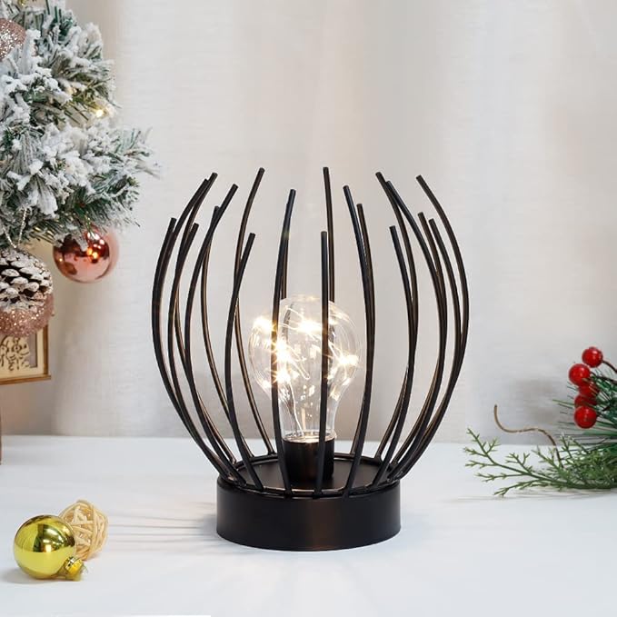 JHY DESIGN Decorative Battery Table Lamp Battery Powered Lights Indoors lamp with LED Bulb Battery Operated Outdoor Lantern Great for Room Decor Parties Patio Events-VerdiqueGarden