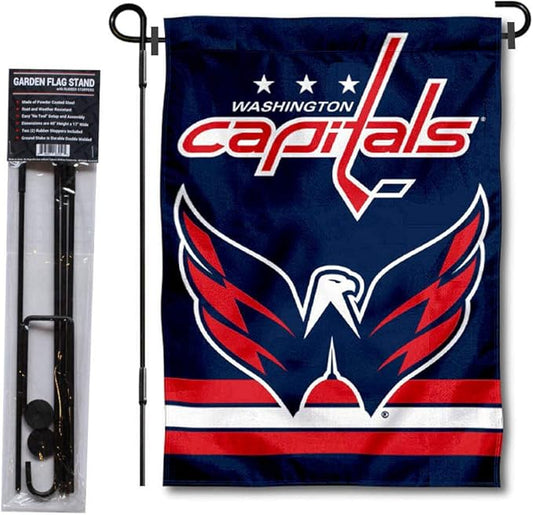 WinCraft Washington Capitals Garden Flag with Pole Stand Holder-VerdiqueGarden