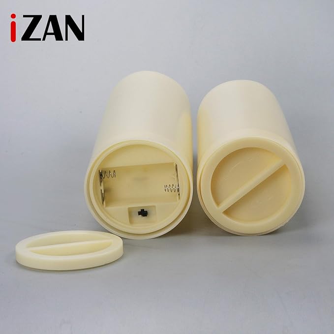 iZAN 1 PCS Outdoor Flameless LED Pillar Candle with Remote & Timer - Long Lasting Waterproof Flickering Battery Operated Electric Candle for Christmas Lantern Party Wedding Decoration 3"x7"-VerdiqueGarden