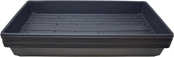 10 Plant Growing Trays (WITH Drain Holes) - 20" x 10" - Perfect Garden Seed Starter Grow Trays: for Seedlings, Indoor Gardening, Growing Microgreens, Wheatgrass & More - Soil or Hydroponic-VerdiqueGarden