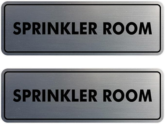 Signs ByLITA Standard Sprinkler Room Sign (Brushed Silver) - Small 2 Pack-VerdiqueGarden