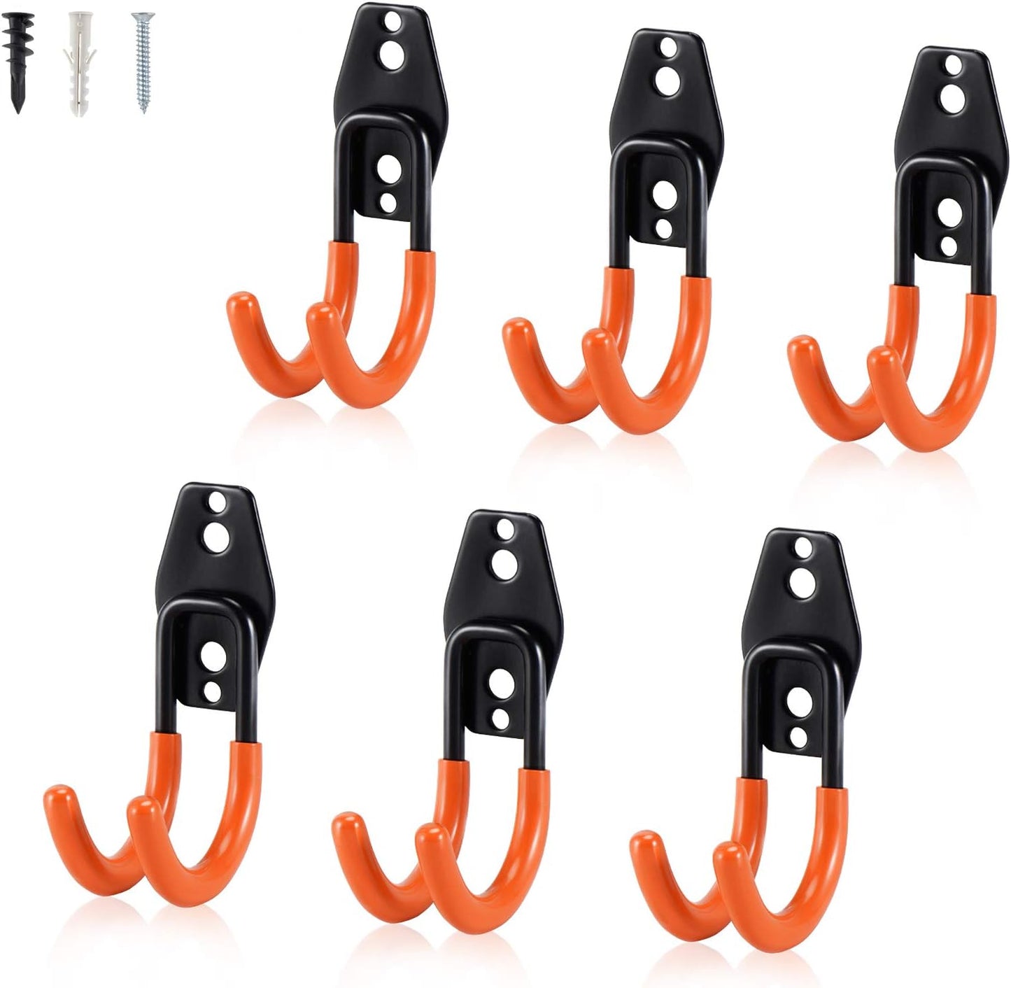 AOBEN Garage Hooks Heavy Duty, Steel Garage Storage Hooks, Utility Tool Hangers and Combinable Wall Mount Garage Hooks for Organizing Ladders, Bikes, Hoses, and More Equipment (Small J, 4 Pack)-VerdiqueGarden