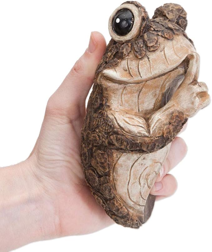 Bits and Pieces – Keep Quiet Frog Tree Peeker - Yard Decorations - Adorable Tree Sculpture - Garden Decoration - Garden Peeker Tree-Hugger Yard Art-VerdiqueGarden