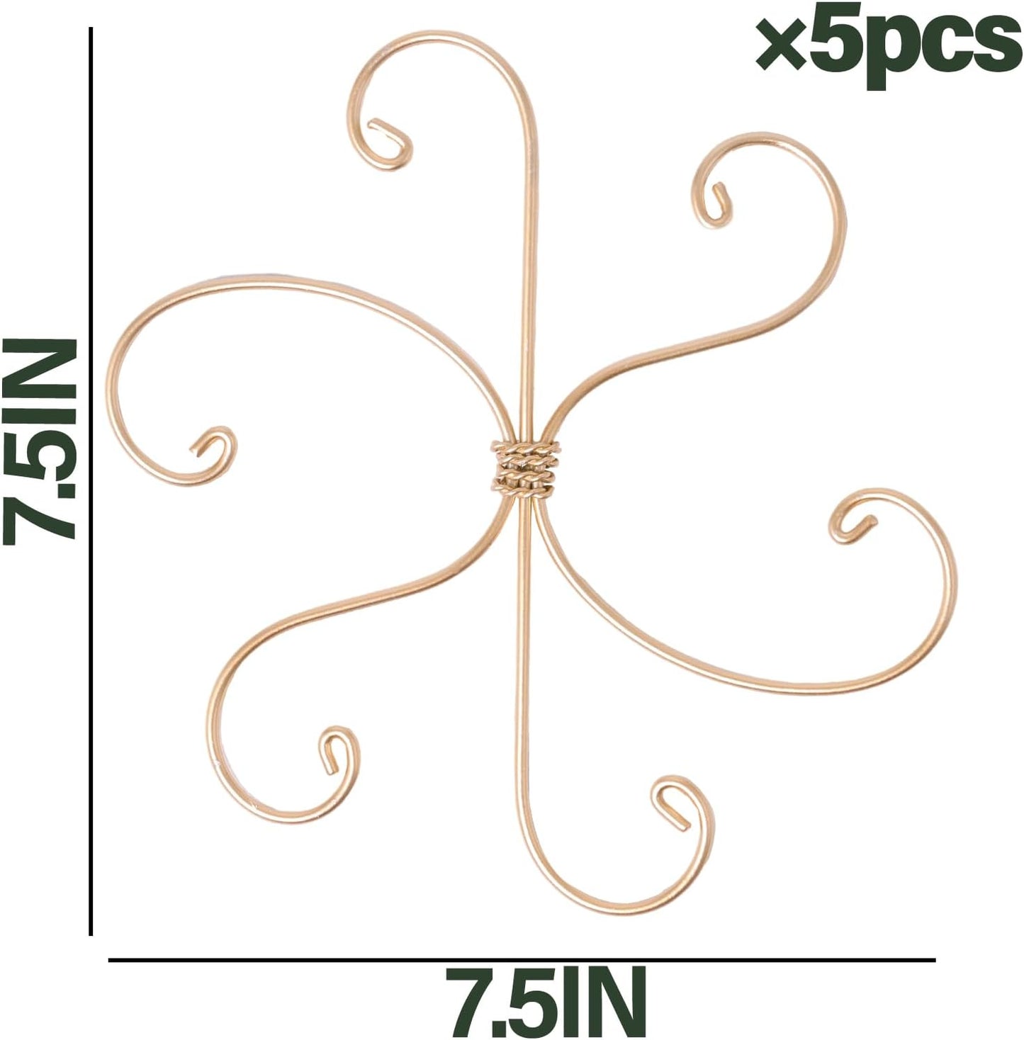 5PCS 7.5 Inch Monstera Plant Stem Support Hook - Premium Metal Structure for Indoor Plants, Durable and Elegant Stem Holder with Soft Touch Clips for Stable Growth-VerdiqueGarden