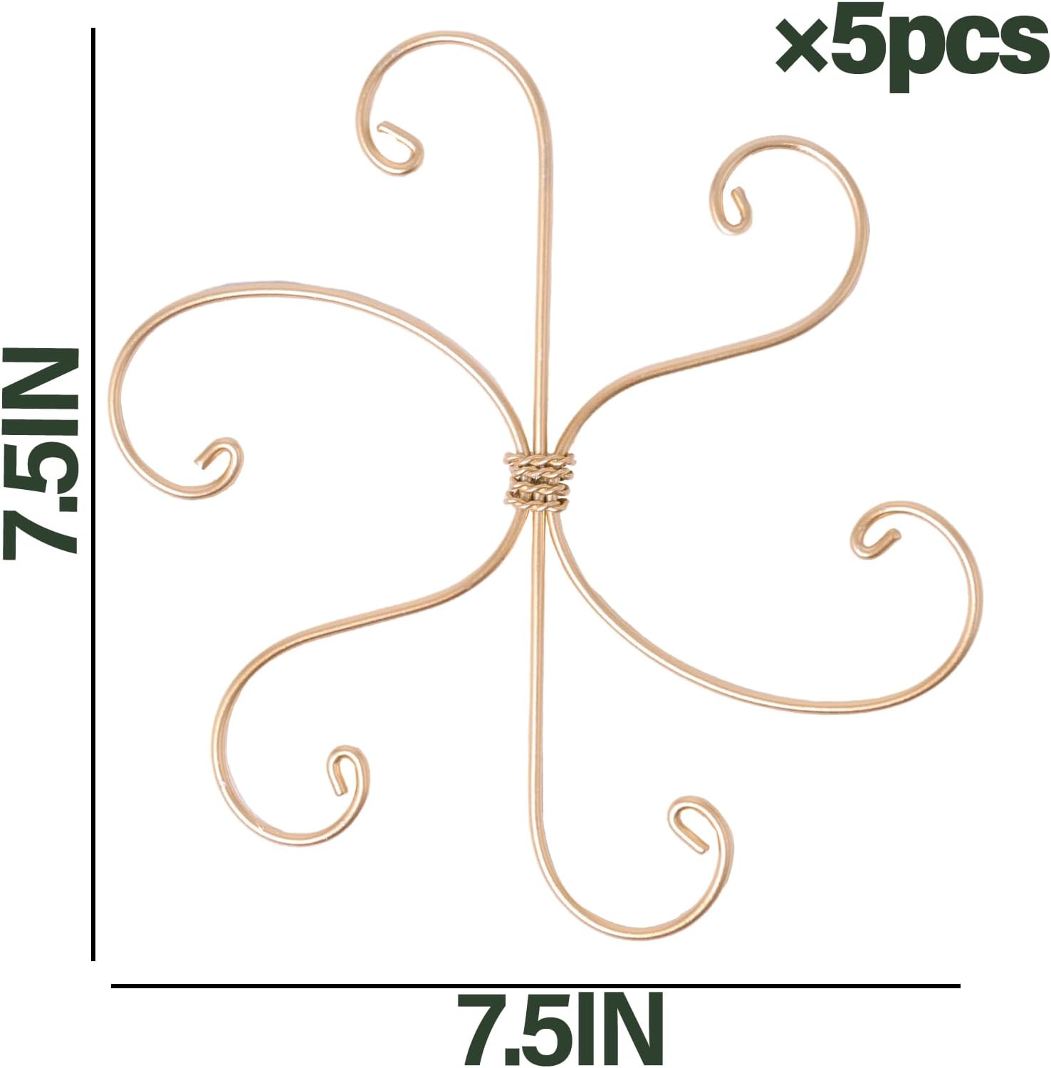 5PCS 7.5 Inch Monstera Plant Stem Support Hook - Premium Metal Structure for Indoor Plants, Durable and Elegant Stem Holder with Soft Touch Clips for Stable Growth-VerdiqueGarden