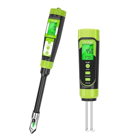 Digital Soil pH Moisture Tester,Plant Moisture pH Meter for Soil and Water,Great Soil Test Kit for Gardener,Digital 4 in 1 Soil Temp Moisture pH EC Tester for Lawn,Indoor&Outdoor Plant,Potting,Farm-VerdiqueGarden