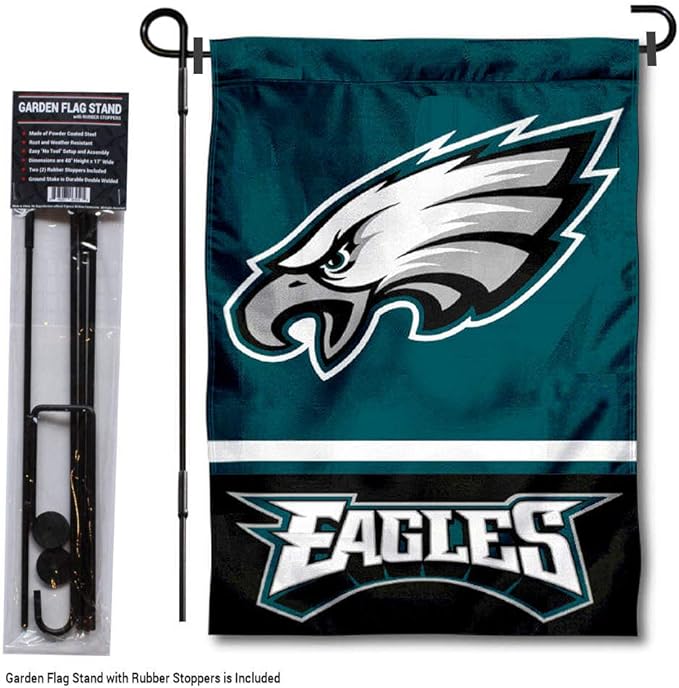 WinCraft Philadelphia Eagles Garden Flag with Stand Holder-VerdiqueGarden