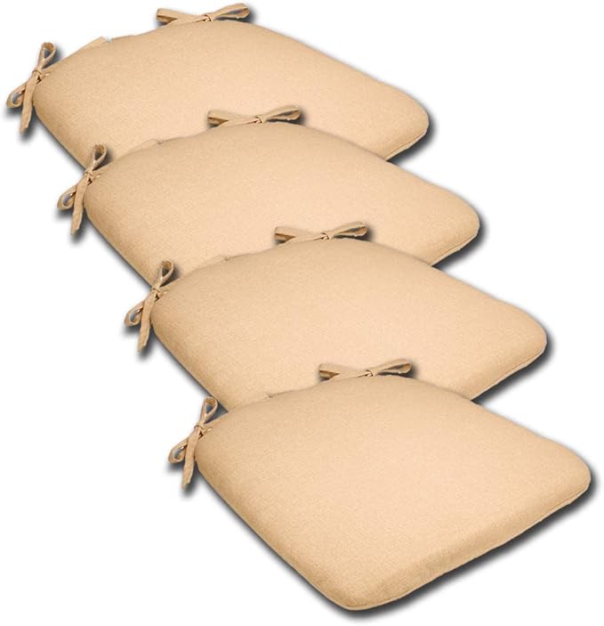 Comfort Classics Set of 4 19W x 17Dx 2H Spun Polyester Outdoor SEAT Cushion in Husk Texture Birch Inc.-VerdiqueGarden