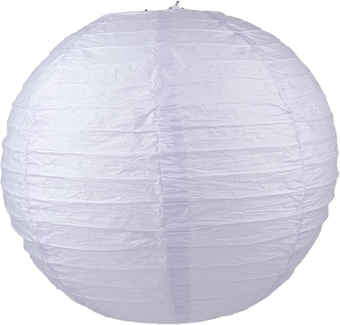 WYZworks - Round Paper Lanterns 10 Pack (Light Lavender, 16") - Hanging Paper Lanterns Lamp for Wedding, Birthday, Party and Home Decorations with 8", 10", 12", 14", 16" Option-VerdiqueGarden