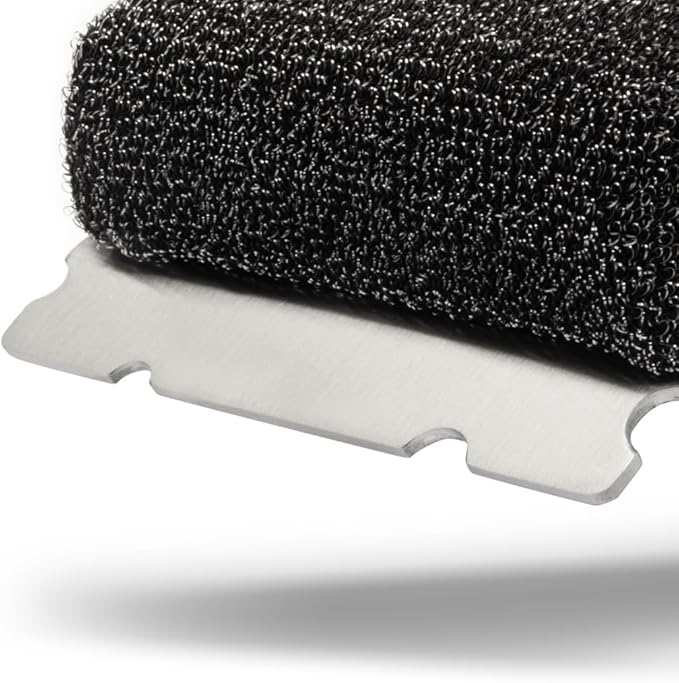 BBQ-AID Bristle Free Grill Brush and Scraper for Barbecue - Extended Large Wooden Handle With Replaceable Head - No Scratch BBQ Cleaning Accessories for Outdoor Grills-VerdiqueGarden