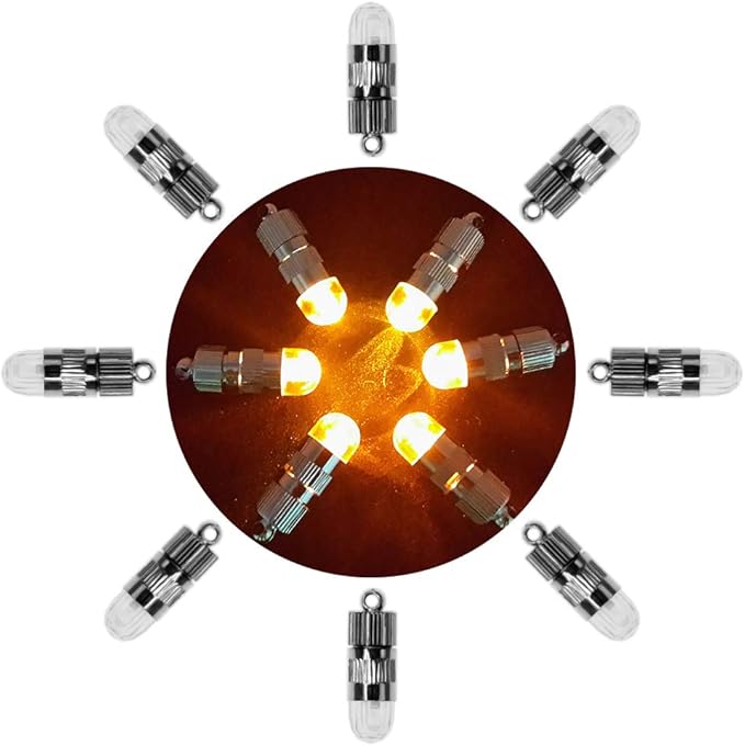 SumDirect Pack of 30 LED Mini Non-Blinking Lights for Paper Lanterns Balloons Floral Wedding Halloween Christmas Party Decoration Centerpieces (30, Orange Yellow)-VerdiqueGarden