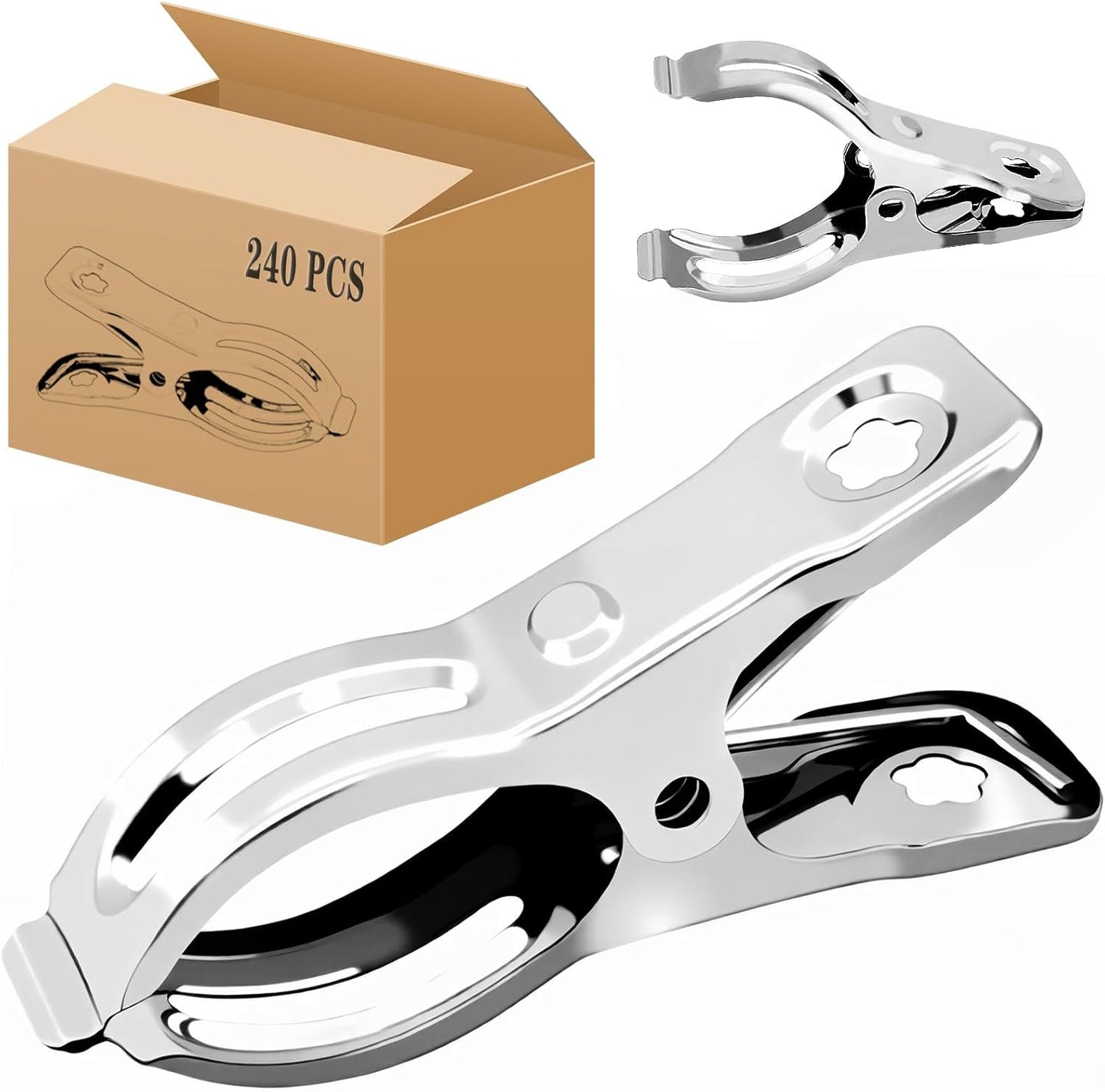 BESTEEL Upgraded 240 PCS Garden Clips, Greenhouse Clamps 100% Stainless Steel Heavy Duty Greenhuose Clips for Netting - Strong Grip to Hold Down Shade Cloth or Plant Cover on Garden Greenhouse Hoops-VerdiqueGarden