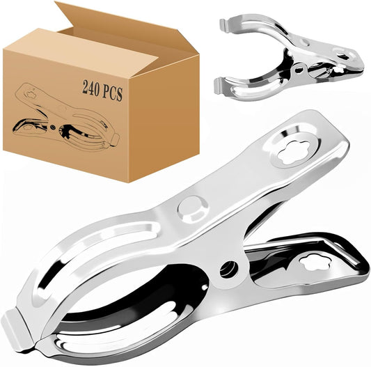 BESTEEL Upgraded 240 PCS Garden Clips, Greenhouse Clamps 100% Stainless Steel Heavy Duty Greenhuose Clips for Netting - Strong Grip to Hold Down Shade Cloth or Plant Cover on Garden Greenhouse Hoops-VerdiqueGarden