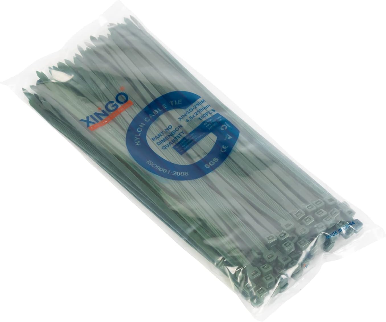 XINGO 100PCS Cable Zip Ties Heavy Duty, Premium Nylon Plastic Wire Ties with 50 Pounds Tensile Strength, Self-Locking Black Nylon Zip Ties for Indoor and Outdoor (10 inch, Dark Green)-VerdiqueGarden