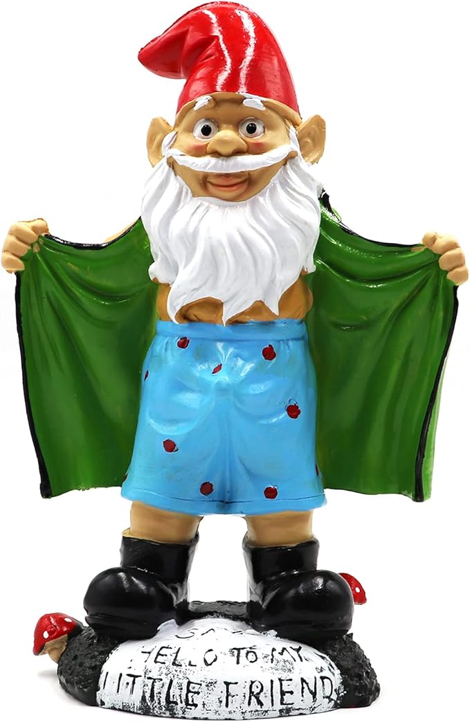 Tirifer 8.3inch/21cm Big Size Garden Gnome, Polyresin Outdoor Sculpture Gnome Statue Garden Figurine Art Garden Decoration for Lawn Yard Balcony Porch Patio-VerdiqueGarden