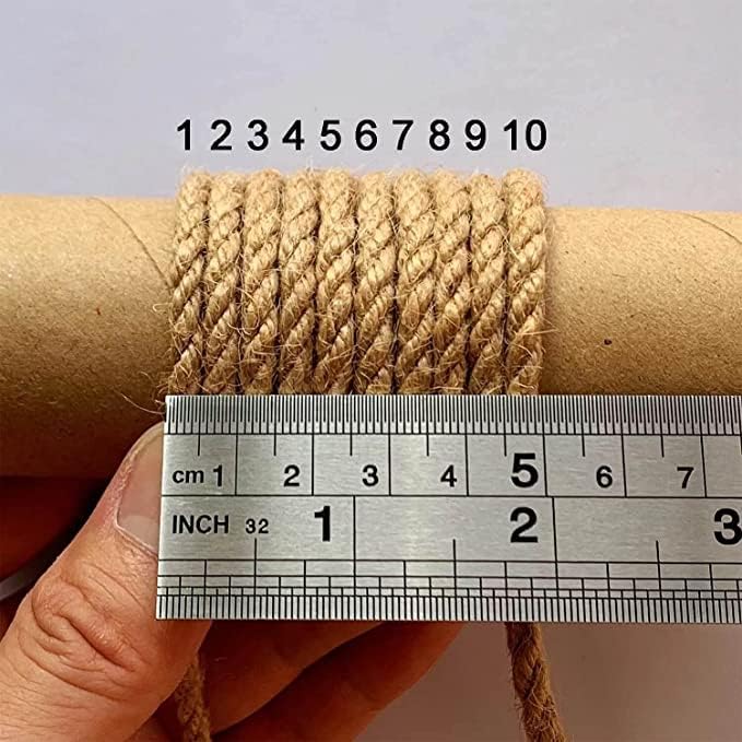 5mm Jute Twine, 164 Feet Braided Jute Rope, Heavy Duty and Thick Twine Rope for DIY Artwork, Bundling, Home Decor, Gardening Applications (5MM 164FT)-VerdiqueGarden