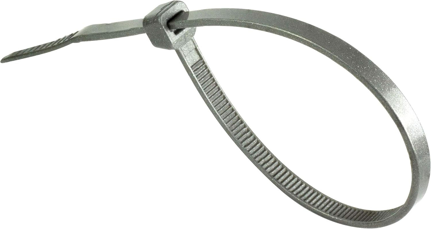 GTSE 8 Inch Silver/Gray Zip Ties, 100 Pack, 50lb Strength, UV Resistant Strong Nylon Grey Cable Ties, Self-Locking 8" Tie Wraps-VerdiqueGarden