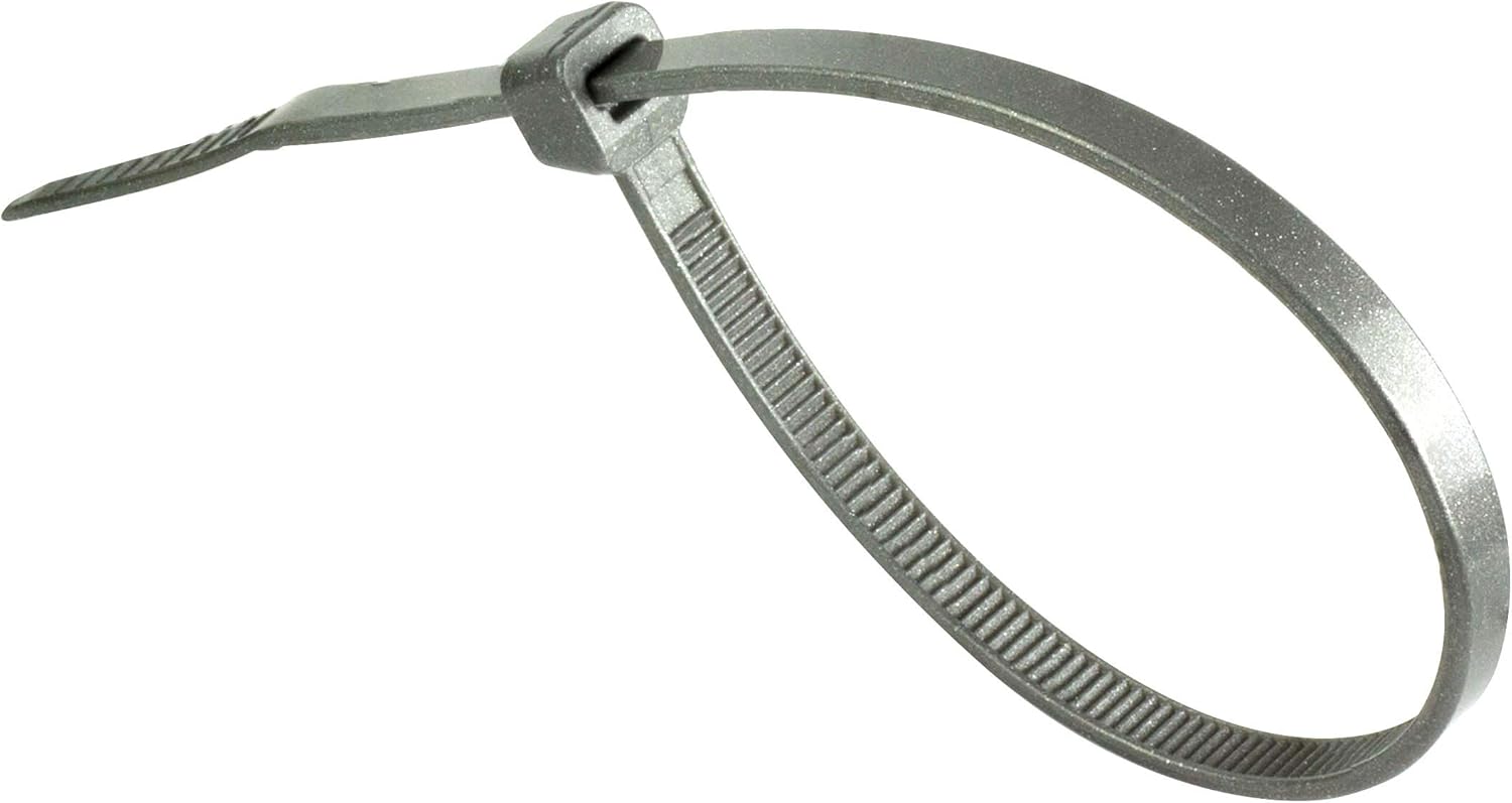 GTSE 8 Inch Silver/Gray Zip Ties, 100 Pack, 50lb Strength, UV Resistant Strong Nylon Grey Cable Ties, Self-Locking 8" Tie Wraps-VerdiqueGarden