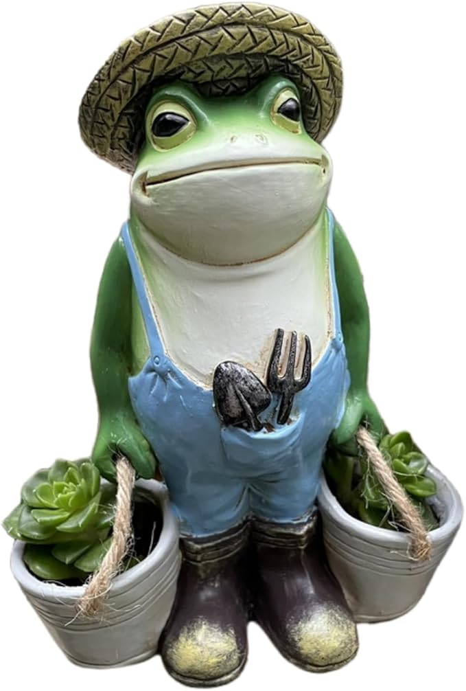 Frog Garden Decor, Frogs Garden Statue for Yard, Outdoor Statues for Garden，for Yard Art Lawn Ornaments Porch Patio Balcony Home House - Birthday Gifts for Grandma Mom Women and Housewarming GifT-VerdiqueGarden