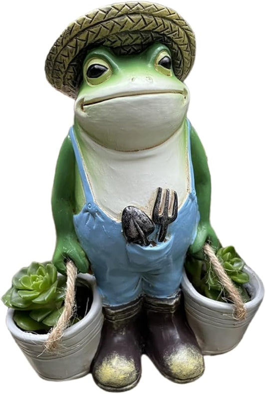 Frog Garden Decor, Frogs Garden Statue for Yard, Outdoor Statues for Garden，for Yard Art Lawn Ornaments Porch Patio Balcony Home House - Birthday Gifts for Grandma Mom Women and Housewarming GifT-VerdiqueGarden