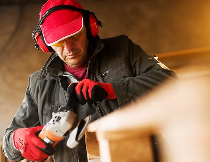 DULFINE Safety Work Gloves PU Coated-60 Pairs,Red Seamless Knit Glove with Polyurethane Coated Smooth Grip on Palm & Fingers, for Men and Women, Ideal for General Duty Work (Medium)-VerdiqueGarden