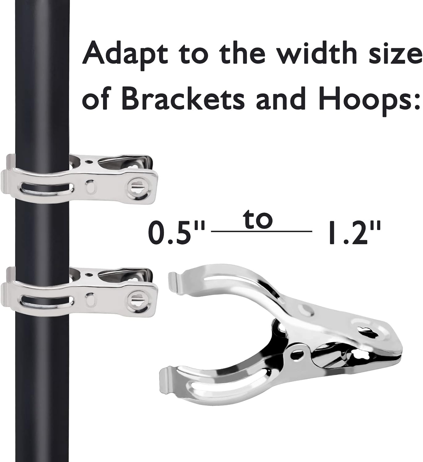 BESTEEL Upgraded 100 PCS Garden Clips, Greenhouse Clamps 100% Stainless Steel Heavy Duty Greenhuose Clips for Netting - Strong Grip to Hold Down Shade Cloth or Plant Cover on Garden Greenhouse Hoops-VerdiqueGarden