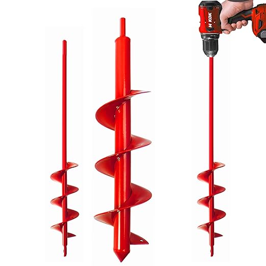 Garden Auger Drill Bit for Planting-1.6x16'' & 3.54x15.7,Ground Earth Spiral Drill Bit for 3/8" Hex Drive Drill, Yard Auger Drill for Bulbs Planting, Hole Digger Flowers,Umbrella Holes,Bedding Digging-VerdiqueGarden
