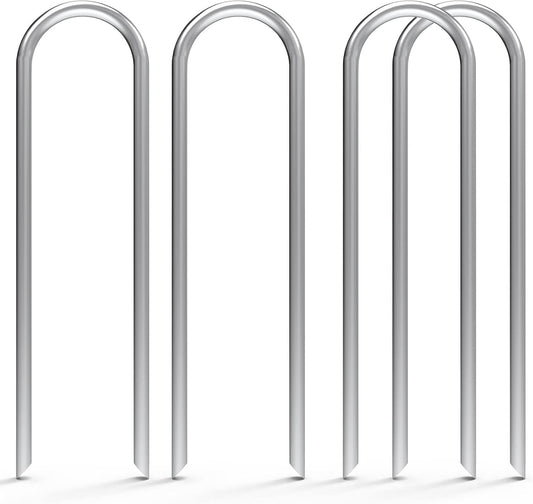 MySit 50 Pack 6 Inch Garden Stakes,11 Gauge Galvanized Yard Staples U Shape Fences Drip Irrigation Stakes Landscape Staples for Landscape Fabric, Soaker Hose, Dog Fence, Drip Tubing-VerdiqueGarden