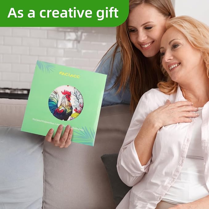 Wind Spinners Outdoor, FACIACC Rooster Metal 3D Hanging Garden Decor, 12-inch Stainless Steel Wind Spinner with Tail Spinner, Wind Sculptures for Indoor Patio Lawn Yard, Ornament Gift for Women/Men-VerdiqueGarden