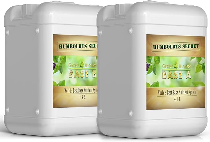 Humboldts Secret Set of A & B Liquid Hydroponics Fertilizer - World's Best Nutrient System – Hydroponic Nutrients for Outdoor, Indoor Plants – Supports Vegetative and Flowering Stages of Plants-VerdiqueGarden
